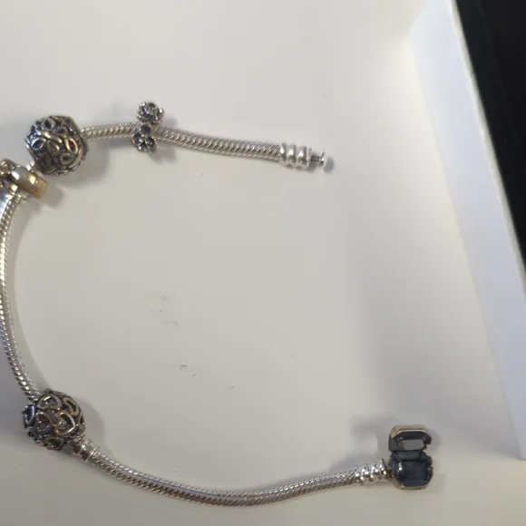 Pandora Ball Heart Flower Charm Bracelet Silver classic preppy magnetic - Picture 4 of 5